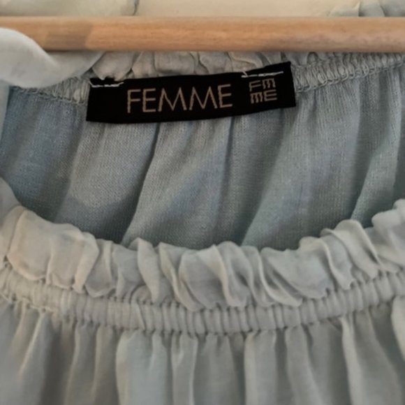 Italian Silk Flowy Pale Blue Top NWOT - Picture 3 of 15